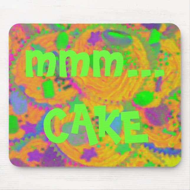 Orange Cupcakes 'mmm... cake' mousepad (Front)