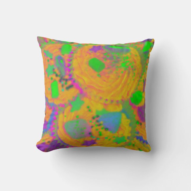 Orange Cupcakes throw pillow square (Front)