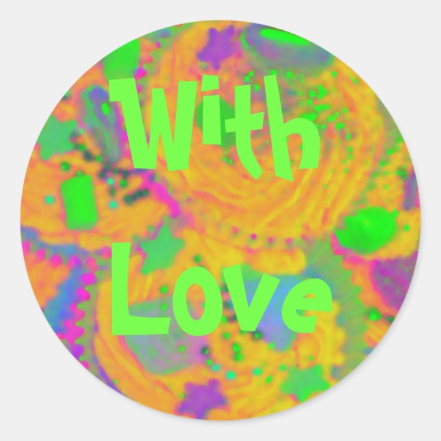 Orange Cupcakes 'With Love' sticker (Front)