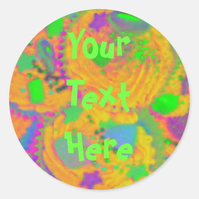 Orange Cupcakes 'Your Text' sticker (Front)