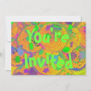 Orange Cupcakes 'You're Invited' invitation