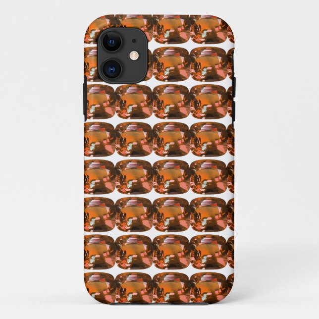 Orange Cushion-cut Pattern Case-Mate iPhone Case (Back)