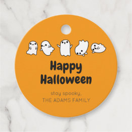 ORANGE CUSTOM Cute Spooky Ghost Halloween Favour T Tags