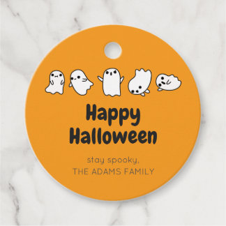 ORANGE CUSTOM Cute Spooky Ghost Halloween Favour T Tags