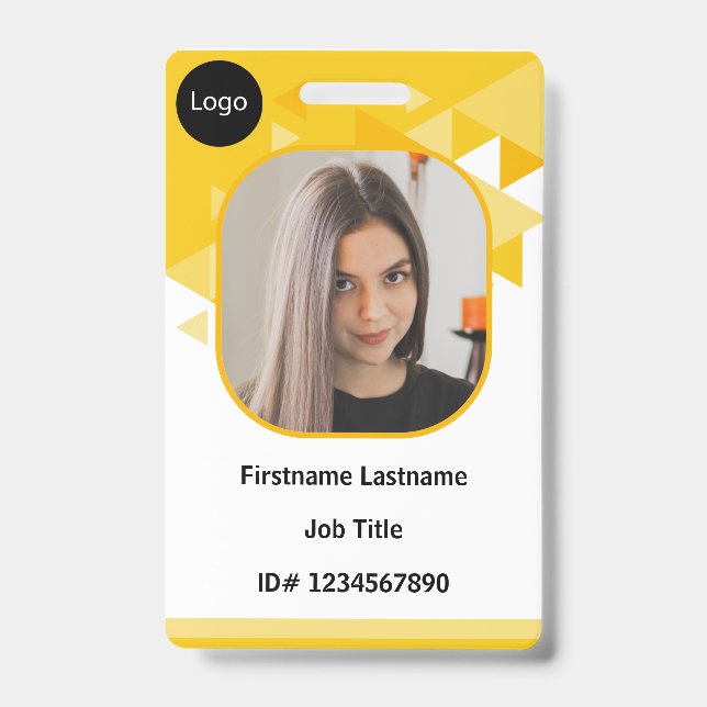 orange Custom Employee, Personalised your own id Badge (Front)