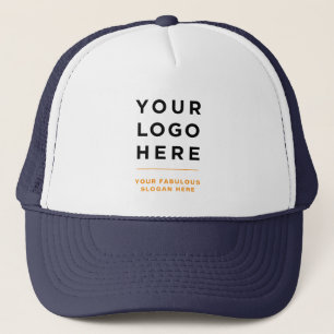 Orange Custom Logo and Text Branded Hat