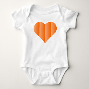 Orange Cute Heart Logo Baby Bodysuit