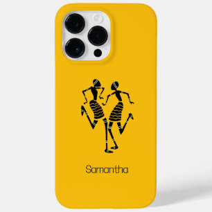 Orange, Cute Silhouette Happy Dancers Case-Mate iPhone 14 Pro Max Case