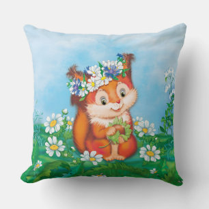 orange cute squirrel cushion