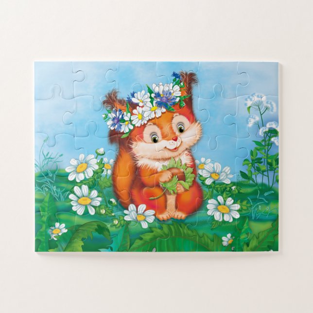 orange cute squirrel jigsaw puzzle (Horizontal)