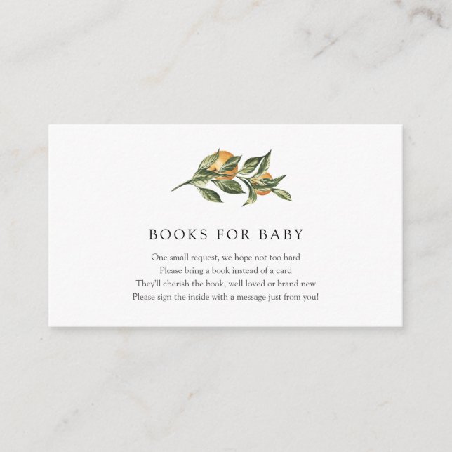 Orange Cutie Books for Baby insert card (Front)