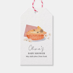 Orange Cutie Pie Flower Fall Baby Shower Gift Tags