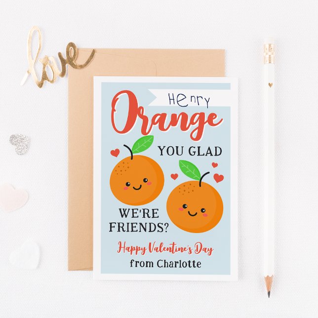Orange Cuties Classroom Valentine's Day Card (Creator Uploaded)