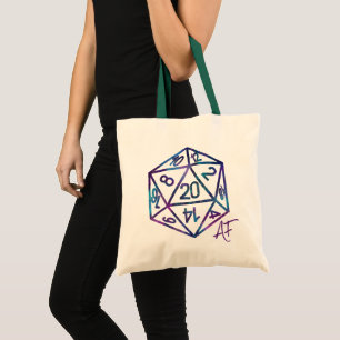 Orange D20 Crit AF   Roleplayer PnP Gamer Dice Tote Bag