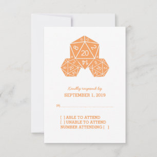 Orange D20 Dice Response Card