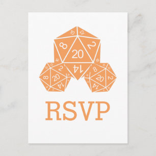 Orange D20 Dice Response Postcard