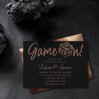 Orange D20 Game On | Roleplayer PnP Dice Wedding