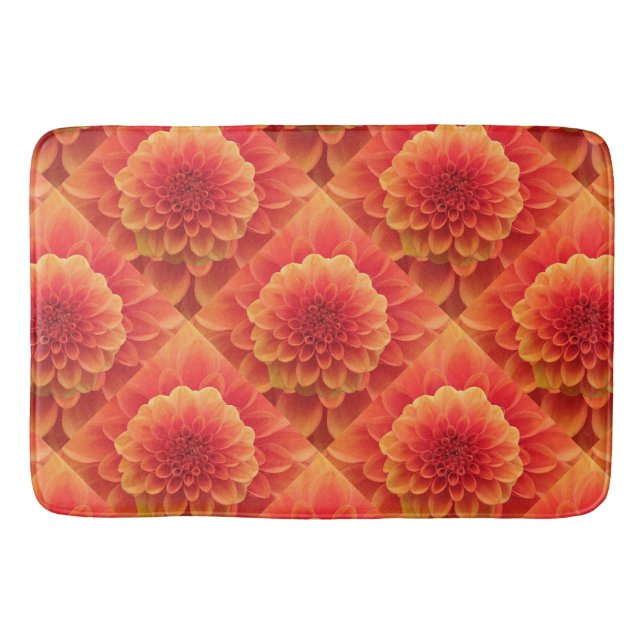 Orange Dahlia Bath Mat (Front)