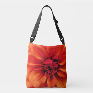 Orange Dahlia Cross-Body Tote Bag