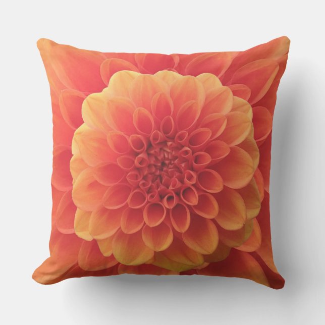 Orange Dahlia Cushion (Front)