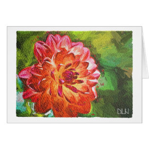 Orange Dahlia/Floral Art/Watercolor Look
