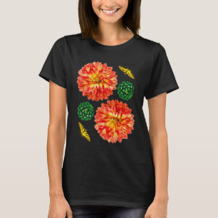 Orange Dahlia Flower  T-Shirt
