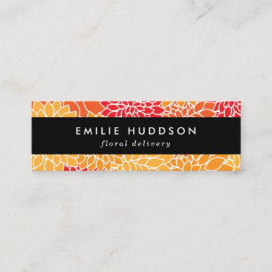 Orange Dahlia Flowers, Floristry, Flower Shop Mini Business Card