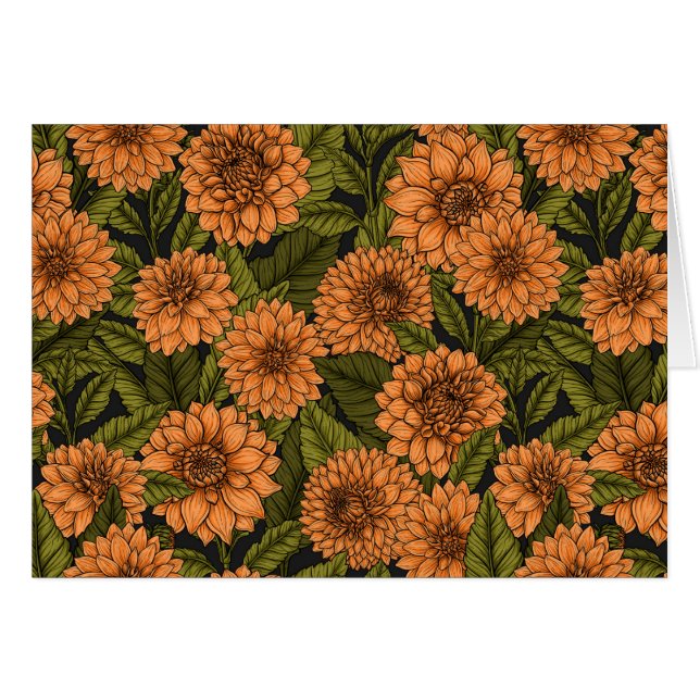 Orange Dahlia garden (Front Horizontal)