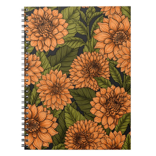 Orange Dahlia garden Notebook (Front)