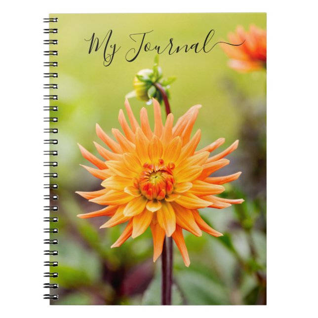 Orange Dahlia Journal Notebook (Front)