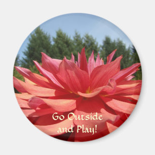 Orange Dahlia magnets Go Outside and Play!