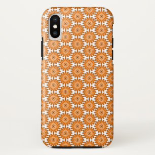 Orange daisies in 70s style iPhone x case