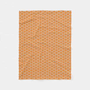 Orange daisies in 70s style fleece blanket