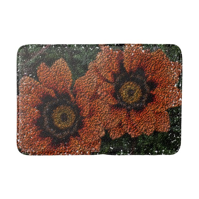 Orange Daisy Balls Bath Mat (Front)