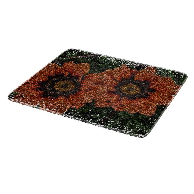 Orange Daisy Balls Chopping Board (Corner)