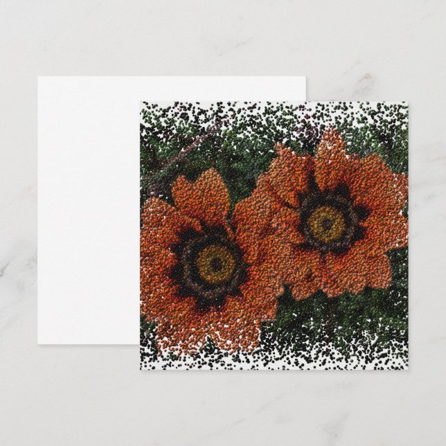 Orange Daisy Balls Flat Card (Front/Back)