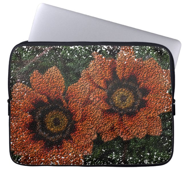 Orange Daisy Balls Laptop Sleeve (Front)