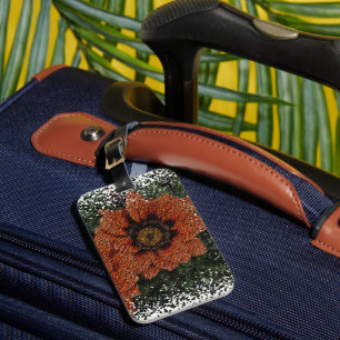 Orange Daisy Balls Luggage Tag