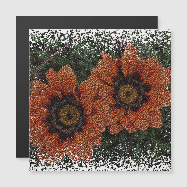 Orange Daisy Balls Magnetic Card (Front/Back)