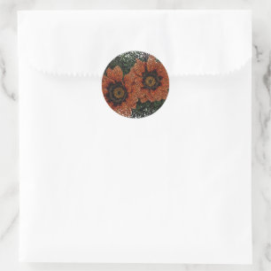 Orange Daisy Balls Stickers