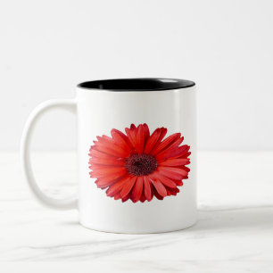 Orange Daisy Botanical Cottagecore Two-Tone Coffee Mug