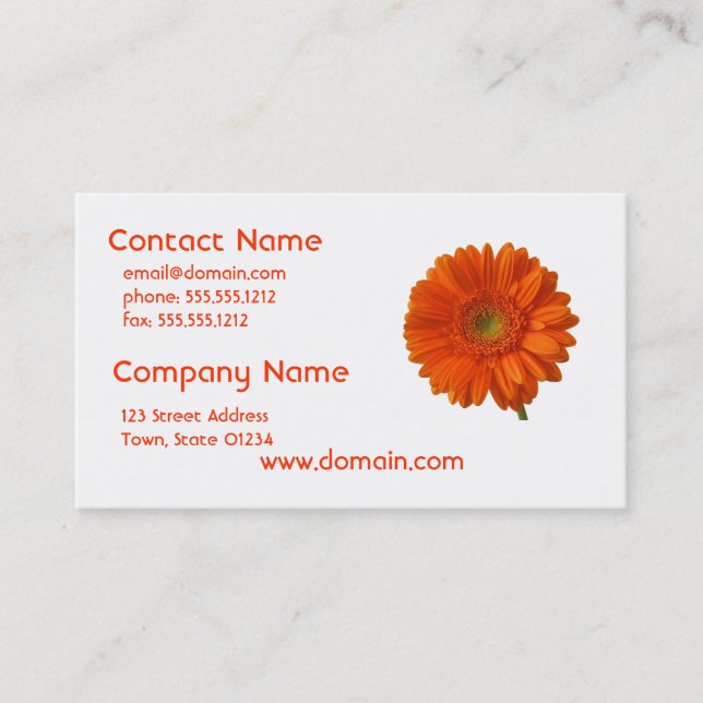 Orange Daisy Business Card (Front)