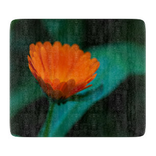 Orange daisy flower cutting board