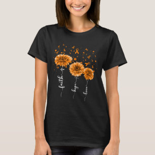 Orange Daisy Flower Leukemia Awareness T-Shirt