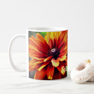 Orange Daisy Flower Personalized Coffee Mug