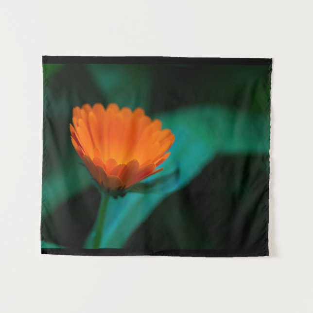 Orange daisy flower tapestry (Front (Horizontal))