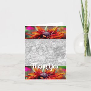 Orange Daisy Flower Thank You Photo Card