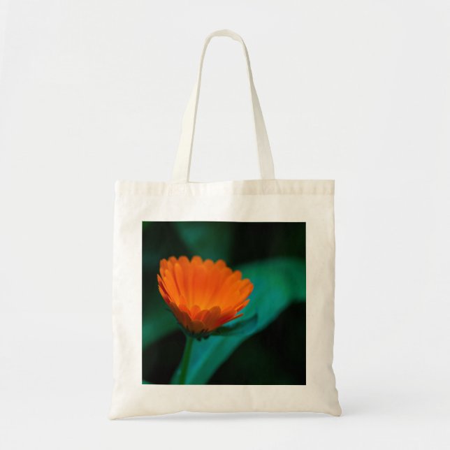 Orange daisy flower tote bag (Front)