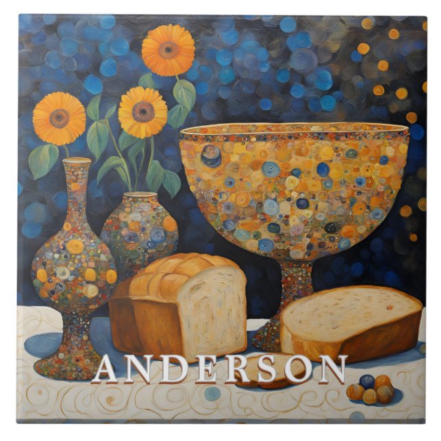Orange Daisy Flower Vase Still Life Ceramic Tile (Front)