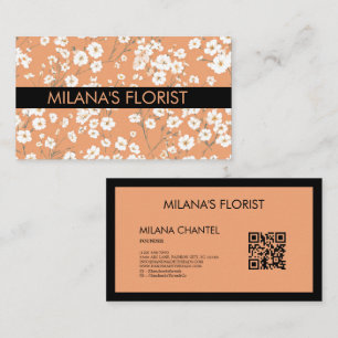 Orange Daisy Modern Trendy Flower Florist Business Card